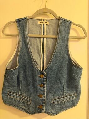 ROLLA'S Light Blue Denim Button Vest